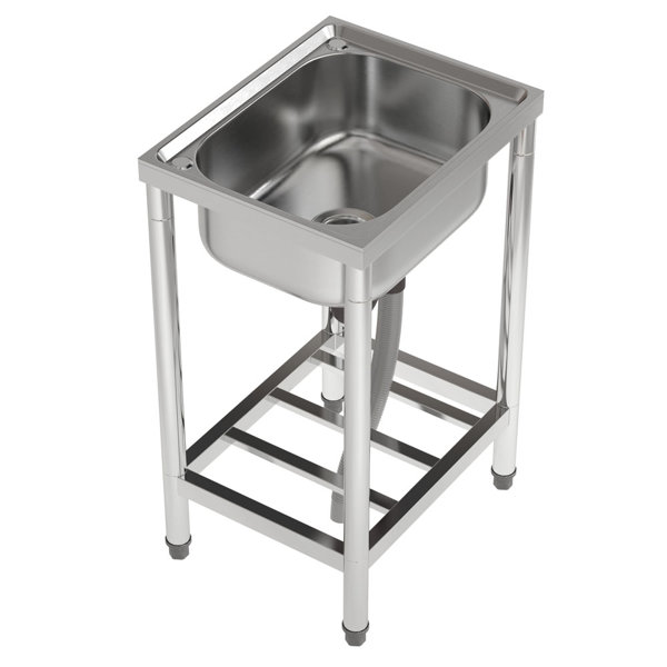 Stainless steel utility sink 2024 with cabinet